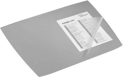 Durable Schreibunterlage ARTWORK 590x470 mm, Schreibtischunterlage mit transparenter Abdeckung PP, Schreibtischunterlage grau, 722110