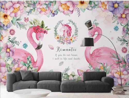 3D Tapeten 3D Effekt Wohnzimmer Schlafzimmer Kinder Tapeten Junge Rosa Romantische Blumen Weißes Pferd Schwan Hintergrund Wand Fototapete Natur Blumen Wald