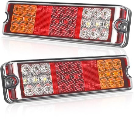 Qiping LED bakljus släpvagn, 12/24 V DC universal bakljus, bil lastbil husbil släpvagn belysning E-godkänd för vägtrafik