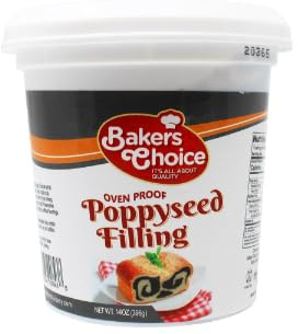 Bakers Choice Kosher Poppyseed Filling, Oven Proof