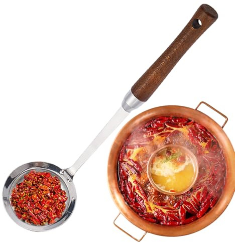 Cuchara espumadora de acero inoxidable, colador de fideos, colador de fideos, filtro de aceite de malla fina antideslizante para grasa, salsa, espuma, hogar, cocina, comedor