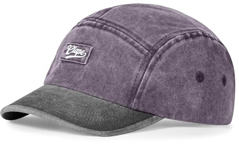 CLAPE 5 Panel Cap für Herren Damen Washed Cotton Basecap mit Kurzem Schirm | Weich,Verstellbar,Gebogene Krempe,Short Brim Cap für Alltag,Reisen,Streetwear,Outdoor,Radfahren