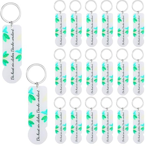20er Set Dankeschön Geschenke Klein, 20 Stück Einkaufswagenchip Schlüsselanhänger Lehrer Geschenk, Kleine Geschenke für Kollegen Mitarbeiter Gastgeschenke Geburtstag Erwachsene für Hochzeit Taufe