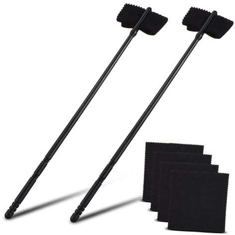 Flötenreinigungsset 1 Satz mit Tuch und Stab für Flöte | Kunststoff und Stoff, Schwarz, für Flöte und Klarinette, Verarbeitung, Leicht zu Reinigen