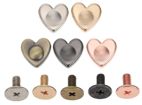 POPETPOP 20pezzi Rivetto Fai da Te in Rivetto Artigianale in Pelle Forma di Cuore per Borse e Vestiti