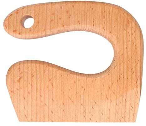 Cocoarm Wooden Kitchen Knife Toy, Natural Beech Wood Safe Children’s Cooking Cutter, Ergonomic Design for Fruit Vegetable Cutting, Educational Play Gift for Ages 2-8