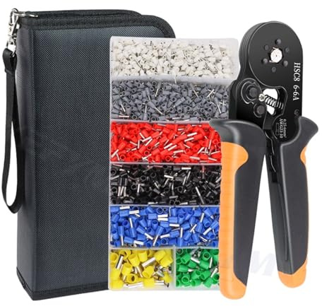 WAFOHSR Herramienta De Crimpado Virola Hexagonal Alambre HSC8 6-6A Crimpadora Trinquete Autoajustable For AWG23-10 (0,25-6mm²) Crimpeado Preciso(HSC8 6-6AB 1900H Bag)