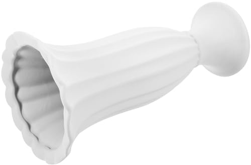 BESTYASH Florero de Cerámica Gris Estilo Columna Romana Maceta Grande Resistente Intemperie para Cementerio Jarrón Conmemorativo para Tumbas y Decoración Funeraria