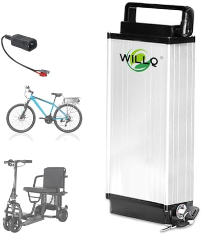 WILLQ 36V 8Ah 10Ah 13Ah 15Ah 17.5Ah Rear Rack Lithium Battery Pack Mobility Scooters Battery for Folding Bicycle Motor Conversion Kit,36V10Ah