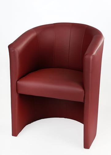 H&S Cocktailsessel Design Farbe Bordeaux Sessel Clubsessel Loungesessel Club Möbel Bürosessel Praxismöbel Kunstleder Neu