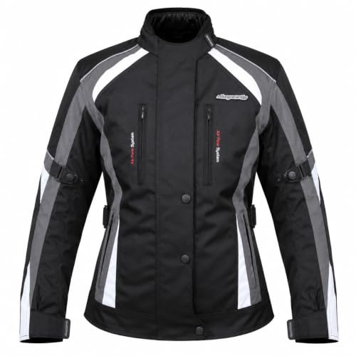 RKsports 737 Ladies Waterproof Textile Motorcycle Motorbike Pink Grey Purple Hi-Vis Jacket
