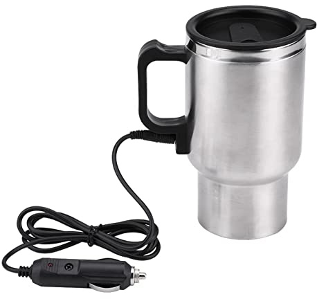 450 ml Elektrische Auto Tasse Reise Heizung Tasse 12 V Auto Beheizte Becher Elektrische Isolierte Stecker Kaffee Tee Milch Kochkessel Tasse mit Verschlusskappe
