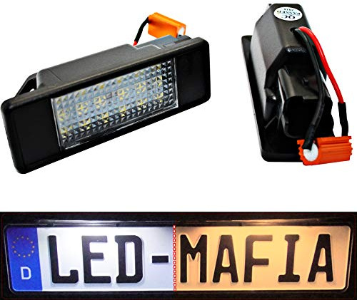 2 módulos de iluminación LED para matrícula, Certificado E, Plug & Play, 6000 K, 4 A