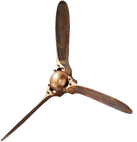Wanddekoration SCREW III 97cm - kupfer geflammt - Metall Propeller | hochwertige Verarbeitung, für Wohnzimmer, Eyecatcher, Unikat, Flugzeug-Design, Abenteuer-Look, Nostalgie-Flair
