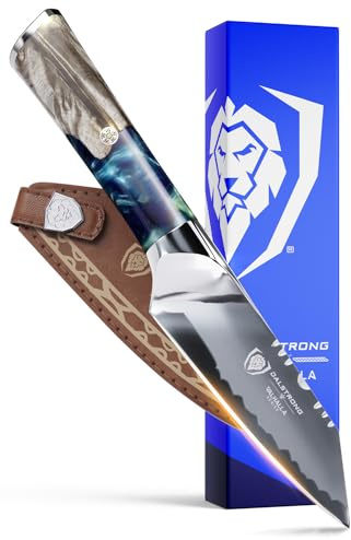 Dalstrong Valhalla 4 Paring Knife — 9CR18MOV HC Steel (8–12° Edge), Unique Wood + Resin Handle — For Peeling, Deveining, Trim Work & Precision Prep — Leather Sheath, Customer Support
