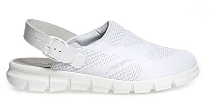 Abeba Clog 7329 – Dynamic stickad textil vit