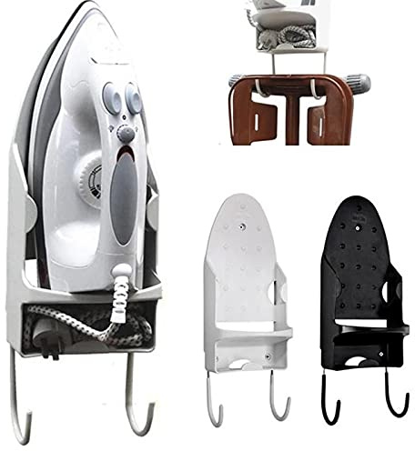 WMLBK Ironing Board Hanger,Wall Mounted Ironing Board Holder with Hooks Ironing Board Storage Organizer (White)