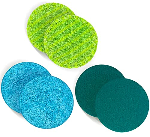 6 Stück ⌀ 16cm Mikrofaser Ersatz Mopp Pads | Universal geeignet für Hurricanes Floating Mop M30457, Dyson | Akku Wischer Ersatzpads Wischpads (Universal Set 1)