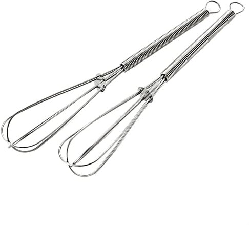 For la cuisson 2pcs en acier inoxydable Ballon Fil Fouet Multifonctionnel Rotatif Manuel Batteur À Oeufs Mélangeur Cuisine Cuisson Ustensile Lait Fouet Mélangeur Agitateur