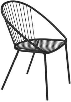 Mondo Viro 2 Stück Gartensessel aus verzinktem Metall Aria Stapelstuhl 57 x 58 83 cm (schwarz)