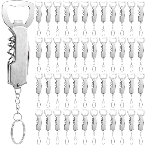 Ziliny 48 apribottiglie portachiavi sfusi per bottiglie di vino e birra, portachiavi da 8,3 cm, cavatappi da cameriere, cavatappi per vino, per bar, feste, matrimoni, baristi, casa, bomboniere, regali