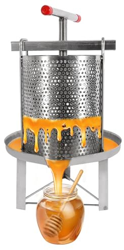10L/2.6gal Honey Presser Stainless Steel Honey Extractor Fruit Honey Presser Honey Press Extractor Juice Maker Press Machine to Press Honey,Beeswax,Fruits