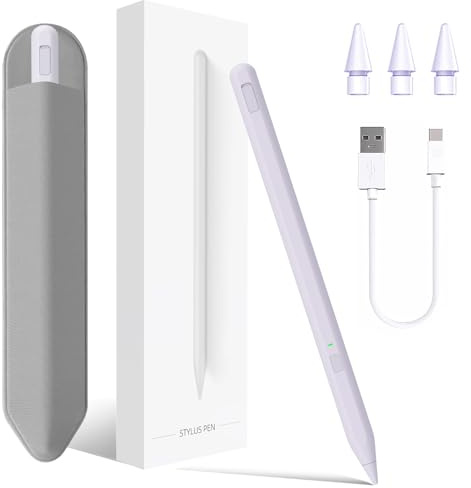 Stylet pour iPad 11e A16 2025 9e et 10e Gén, Stylet Milikilo iPad avec Porte-Crayon, Rejet de Paume, Sensibilité D'inclinaison Stylo pour iPad 6/7/8/9/10, iPad Pro 11 et 12,9, iPad Air 3/4/5
