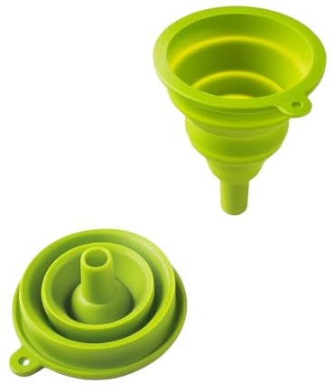 Collapsible Silicone Funnel, 4 Colours Silicone Folding Small for Liquid Powder Transfer, Kitchen Small Funnel.