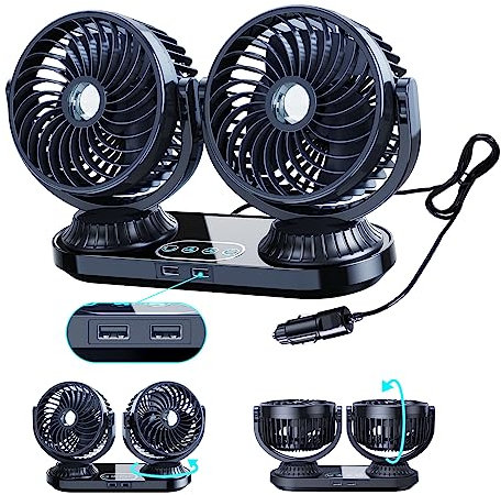 xuenair Auto Oscillating Car Fan