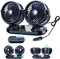 xuenair Auto Oszillierender Autolüfter 12v/24v - Tragbarer drehbarer Zigarettenanzünder-Ventilator mit 3 Geschwindigkeiten für Auto für LKW Rv Suv Limousine Van Boot (DC 12V/24V mit 2 USB Port)