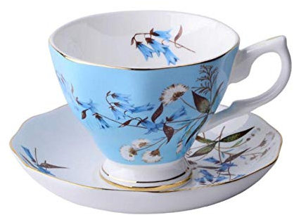 DDKYHU Bone Chicoffee Tazza Cucchiaio Piattino Set Tazza da tè pomeridiana Inglese Servizio da caffè Tazza e piattino in Porcellana da 170 ml per caffè-G