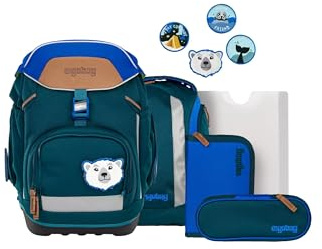 ergobag Pack Set ergonomischer Schulranzen flexibel 6-teilig Set 1. Klasse Grundschule für Mädchen und Jungen