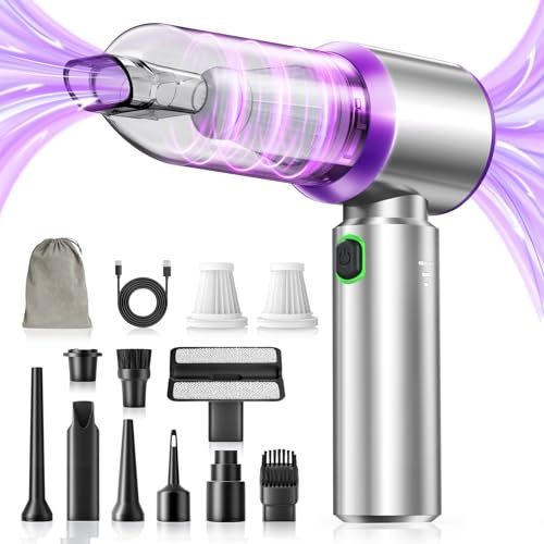 AURACIA Aspirateur de voiture sans fil 21000PA, haute puissance de 120 W, moteur sans balais, autonomie de 30 minutes, buses multiples pour voiture, maison, bureau, poils d'animaux