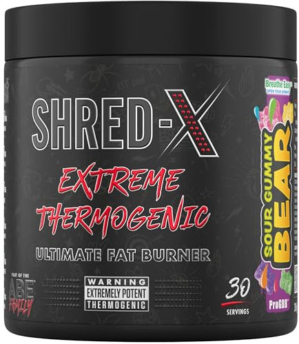 Applied Nutrition Shred X Fat Burner - ABE All Black Everything Fat Burner, Thermo Weight Management (300g - 30 Servings) (Sour Gummy Bear)