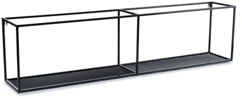 HowHomely Wandregal Schwarz aus Metall | Wanddeko Wohnzimmer 30x120x20 cm | Bücherregal Wand oder Küchenregal Hängend | Regalbrett für Schlafzimmer Bad oder Café