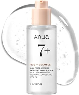 Anua Rice Ceramide 7 Hydrating Barrier Serum, serum facial con ceramidas y niacinamida, hidratación profunda y barrera cutánea, efecto glow piel luminosa, skincare coreano, 50ml