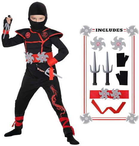 HaoVrisn Deguisement Enfant Garcon Deguisement Ninja Enfant Déguisement Ninja Enfant Costume Carnaval Enfant Costume Ninja Enfant Deguisement Enfant Ninja Deguisement Carnaval Enfant