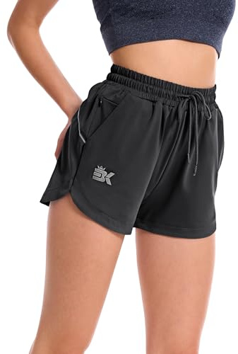 ZENWILL Juniors Athletic Running Shorts, Lightweight Stretch | Side Split,3 Short Shorts Zipper Pocket,Reflective Strips Bums,4-Way Smoother Fabric,Quick Dry Run Shorts,Casual Wear
