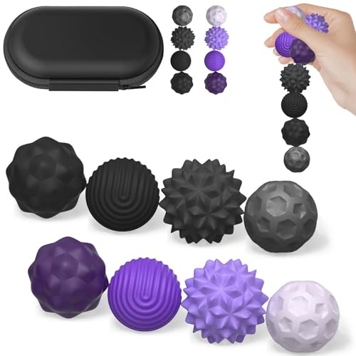 8 Bolas Magnéticas Anti-Estrés - Juguete Sensorial para Adultos y Niños, Alivia Ansiedad y Estrés con Acupresión y Fricción, Ideal para Fidgeting y Relajación (F+M)