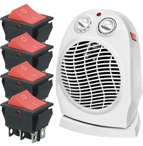 4 Stück Kippschalter 12v,Schalter 4 Polig,Wippschalter,Ein Aus Schalter 230v,Kontrollleuchte Kippschalter,Schiffstyp Selbstsichernder Einbauschalter,GlühenSchalter für Einbau in Häusern (opaque)