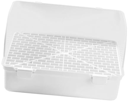 Fonowx Caja de Arena para Gatos Pequeña para, con Esquinas Cuadradas, Fácil de Limpiar, Ideal para El Baño Y para Roedores, Blanco