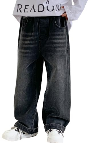 Rolanko Baggy jeans med elastisk midja last bootcut skateboarding jeans med flera fickor vintage jeansbyxor streetwear för barn