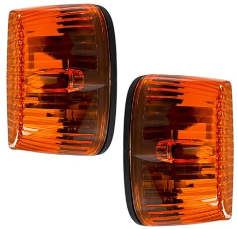 MelTruck 2x Universal Blinkleuchte P21W 12V 24V – Blinker für LKW Anhänger Transporter Schlepper Baumaschinen – Seitenblinker Positionsleuchte Orange E20 Zulassung IP55 – Links & Rechts 104x64mm