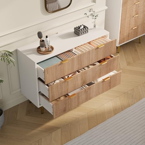 Kommode mit 6 Schubladen, Aufbewahrungsmöbel aus Holz, für Kinder/Erwachsene, Sideboard, Wohnzimmer, mit Kippschutz und robusten Stützfüßen, Schubladenschrank für Wohnzimmer, Schlafzimmer, Flur