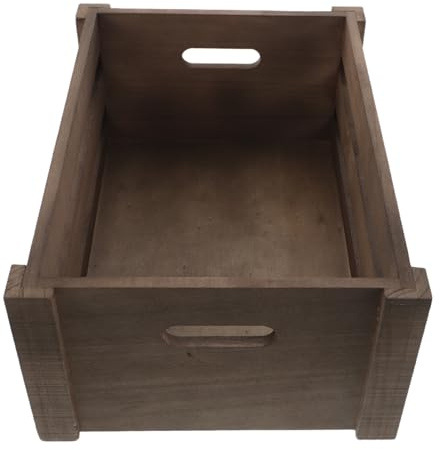 CIYODO Porte-disques Vinyles en Bois 35x25x15 Cm Boîte de Rangement Vintage Grosse Capacité avec Poignée Organisateur pour Bureau Salon Accessoire Vinyle