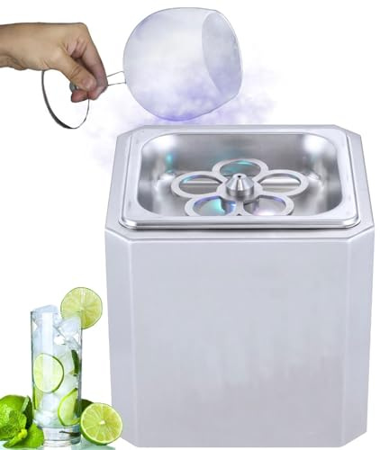 Raffreddatore in vetro per raffreddamento istantaneo di bevande, in acciaio inox, -45 °C in 6 secondi, luce LED multicolore, ideale per bar, cocktail, birra, ristorante