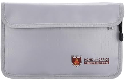 Paquet à Dossiers Ignifugé à Double Fermeture, Grosse Capacité Argenté | Silicone Liquide et Fibre de Verre, Double Poches, Usage Maison et École, Protection pour Espèces et Papiers