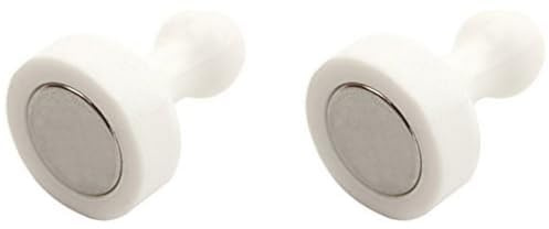 Magneta Skittle White Skittle Ad Alta Potenza Per Frigorifero, Ufficio, Lavagna, Tabellone, Archiviazione - 19mm Dia x 25mm Di Altezza - Confezione Di 2 Di 2