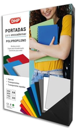 Portadas de encuadernación DHP Negro A4 Polipropileno 100 Piezas
