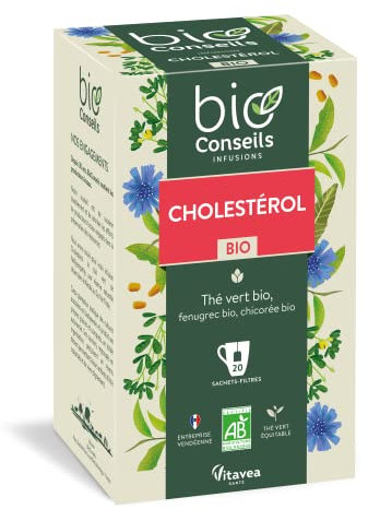 BioConseils - Infusion bio cholestérol - Thé vert commerce équitable fenugrec chicorée biologiques - 20 sachets